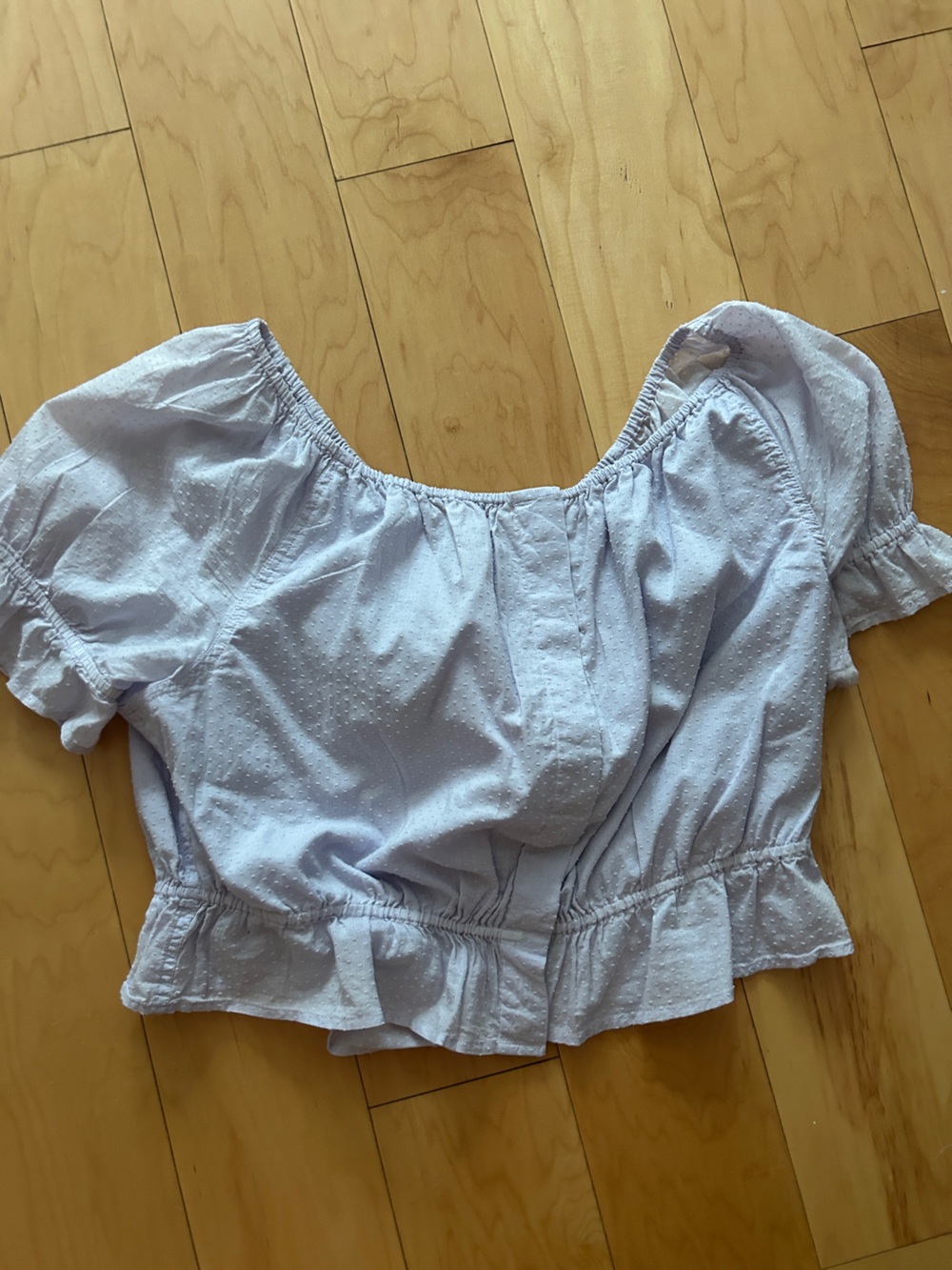J. Crew Light purple Puff-Sleeve Peplum Top